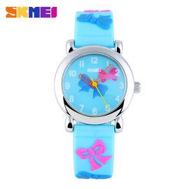 Analoog het Kwarts Digitaal Horloge van de manier Mooi Bloem, Jongen/Meisjes het Blauwe Polshorloge van Silcione