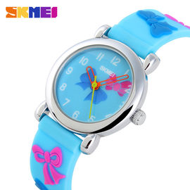 Analoog het Kwarts Digitaal Horloge van de manier Mooi Bloem, Jongen/Meisjes het Blauwe Polshorloge van Silcione