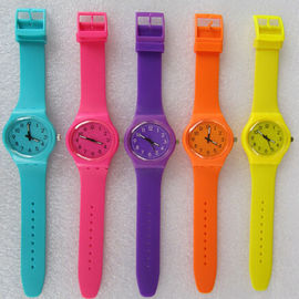 Purper het Silicone Rubberhorloge van Vogue met de Beweging van Japan, Dame Quartz Wristwatch