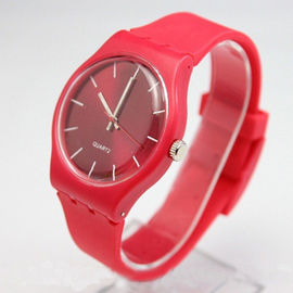 Purper het Silicone Rubberhorloge van Vogue met de Beweging van Japan, Dame Quartz Wristwatch