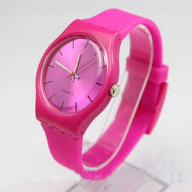 Purper het Silicone Rubberhorloge van Vogue met de Beweging van Japan, Dame Quartz Wristwatch